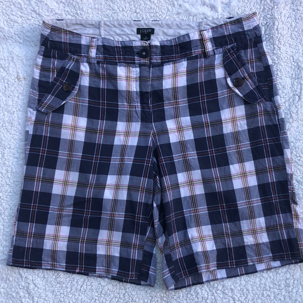 J. Crew shorts Bermuda style plaid cotton 10” inseam women’s size 10 ‘city fit’